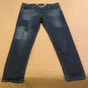AG Adriano Goldschmied The Stevie Patchwork Slim Straight Jeans 32R
